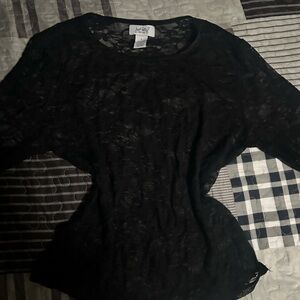 Just Polly Black Lace Women Top